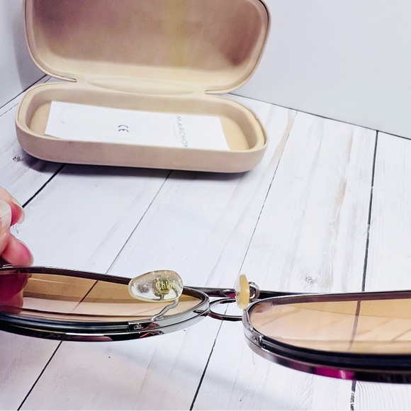 Chloe Romie CE144S 051 Aviator Sunglasses Gold Yellow Mirrored Lens with Case main image 7